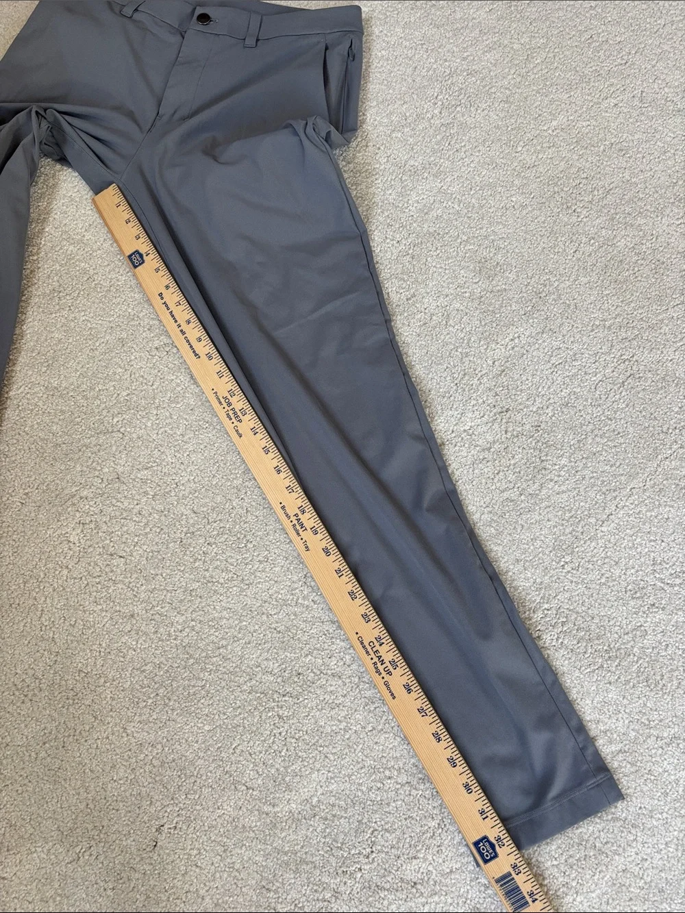 Lululemon ABC Warpstream Slim Fit Pants Golf Chino LM5AQZS Gray Mens Size 30